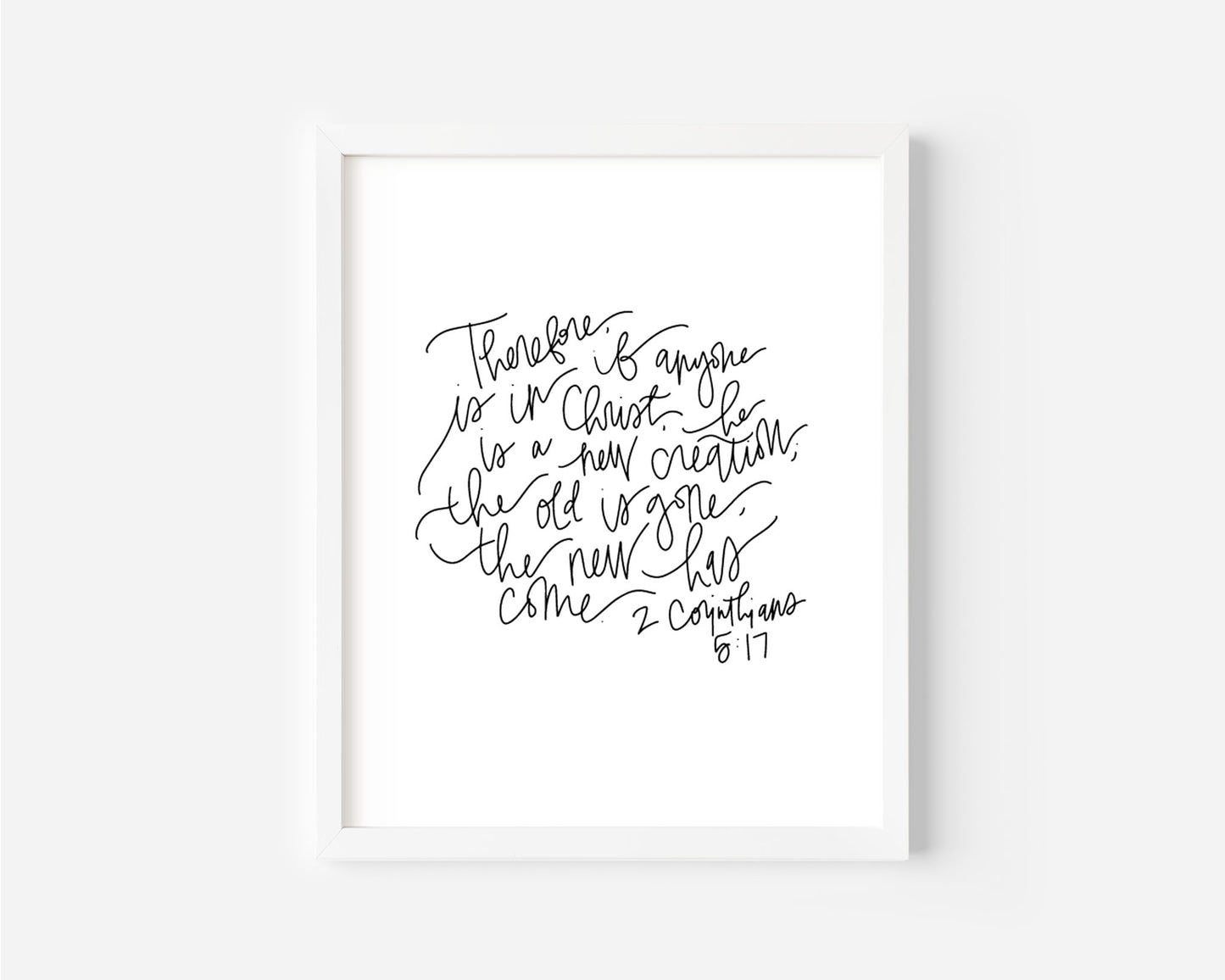 2 Corinthians 5:17 - Black & White Art Print