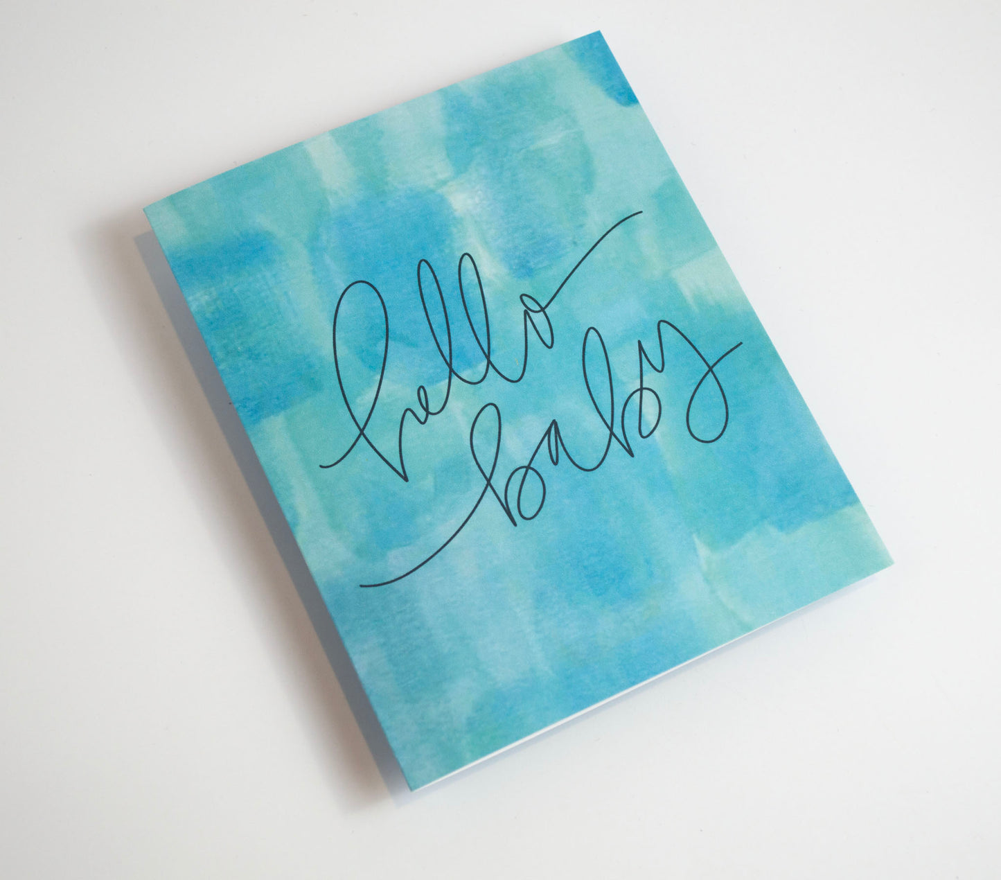 Hello Baby - Watercolor Card Blue