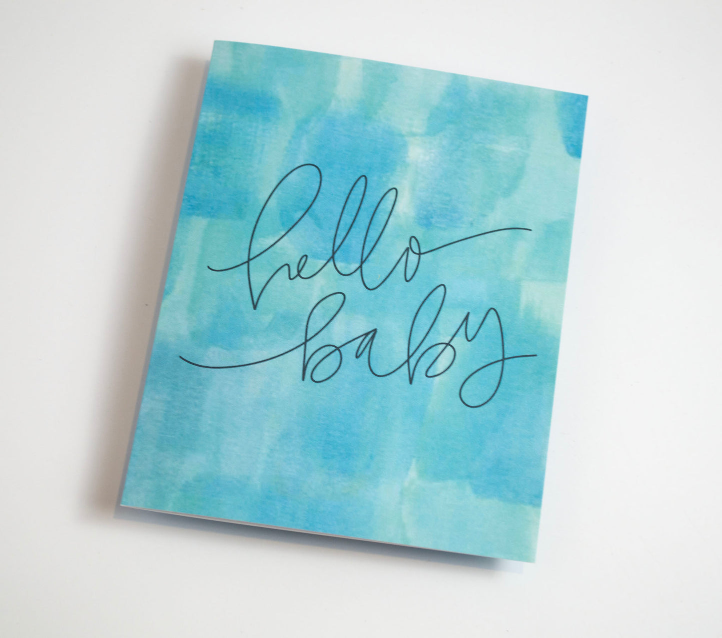 Hello Baby - Watercolor Card Blue