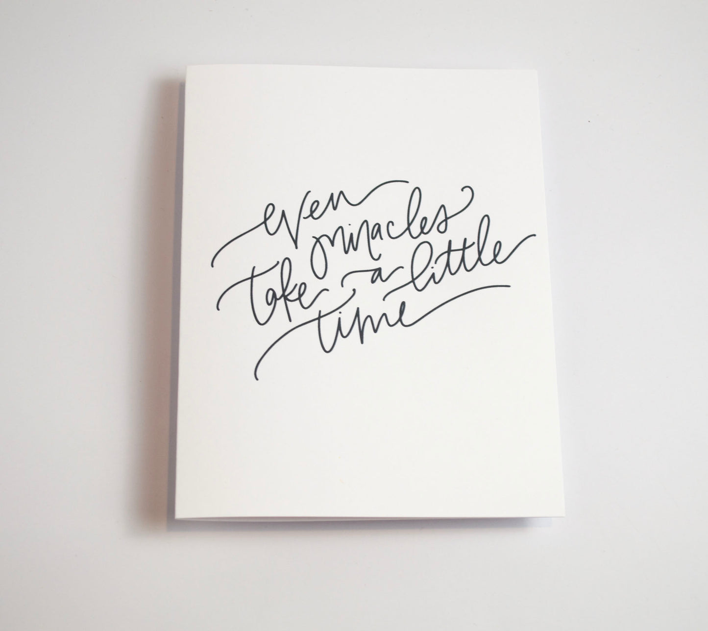 Even Miracles Take a Little Time - Black & White Card