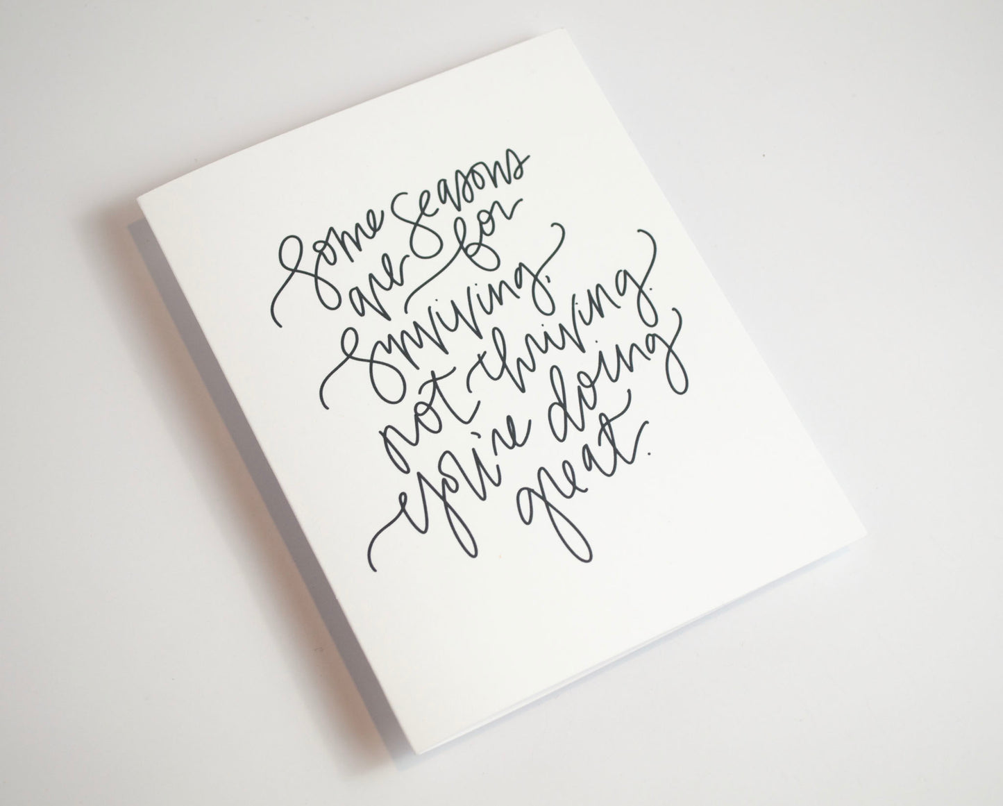 Surviving Not Thriving - Black & White Card