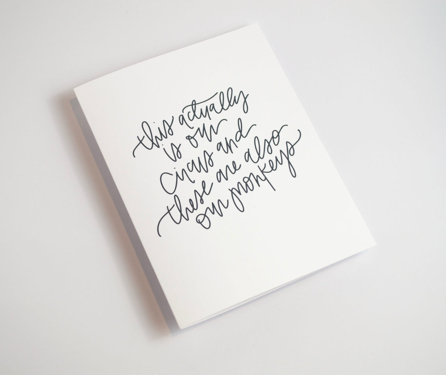 Circus & Monkeys - Black and White Card