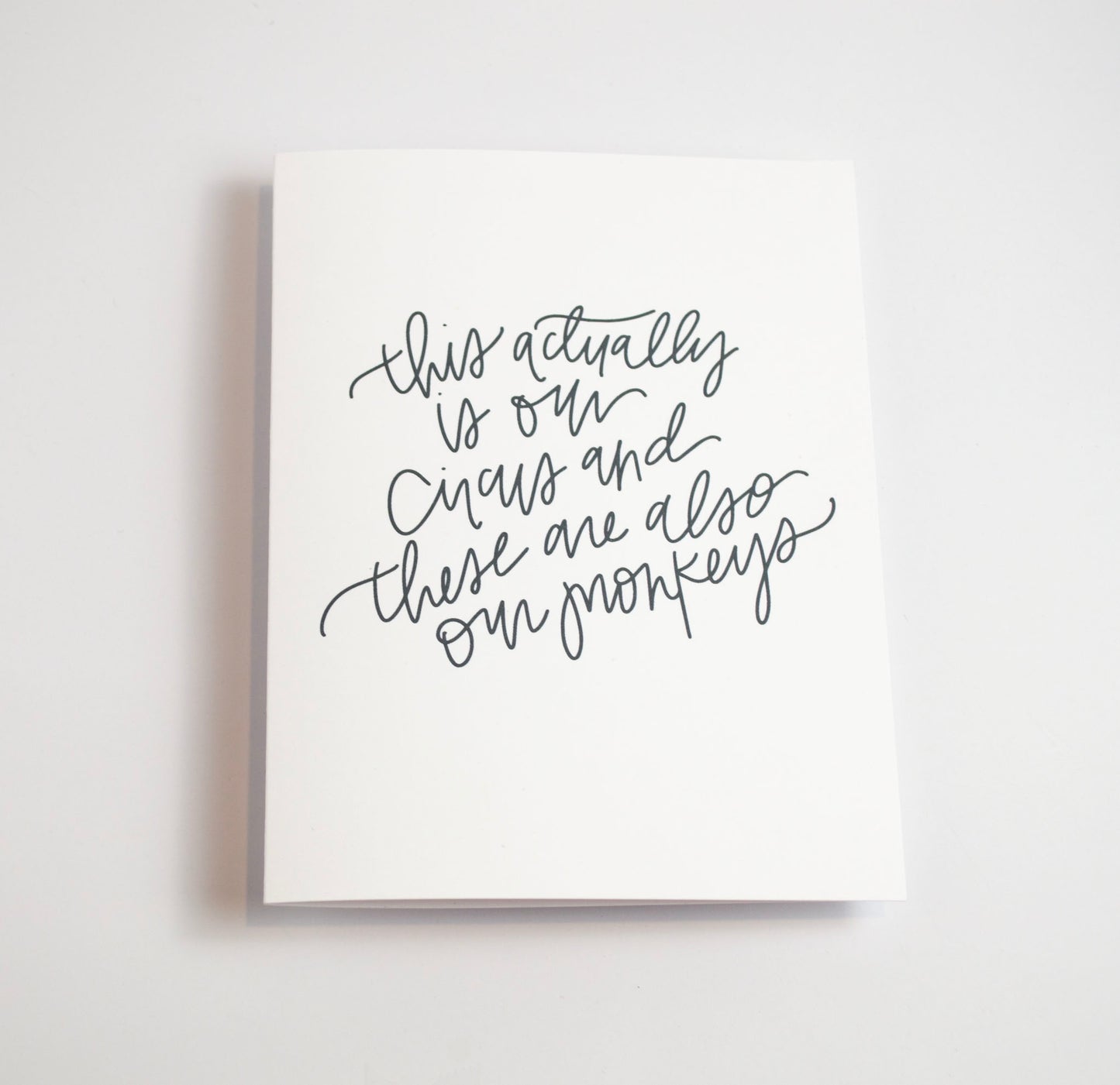 Circus & Monkeys - Black and White Card