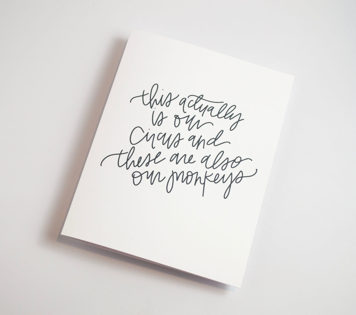 Circus & Monkeys - Black and White Card