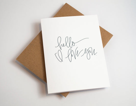 Hello I Love You - Black & White Card