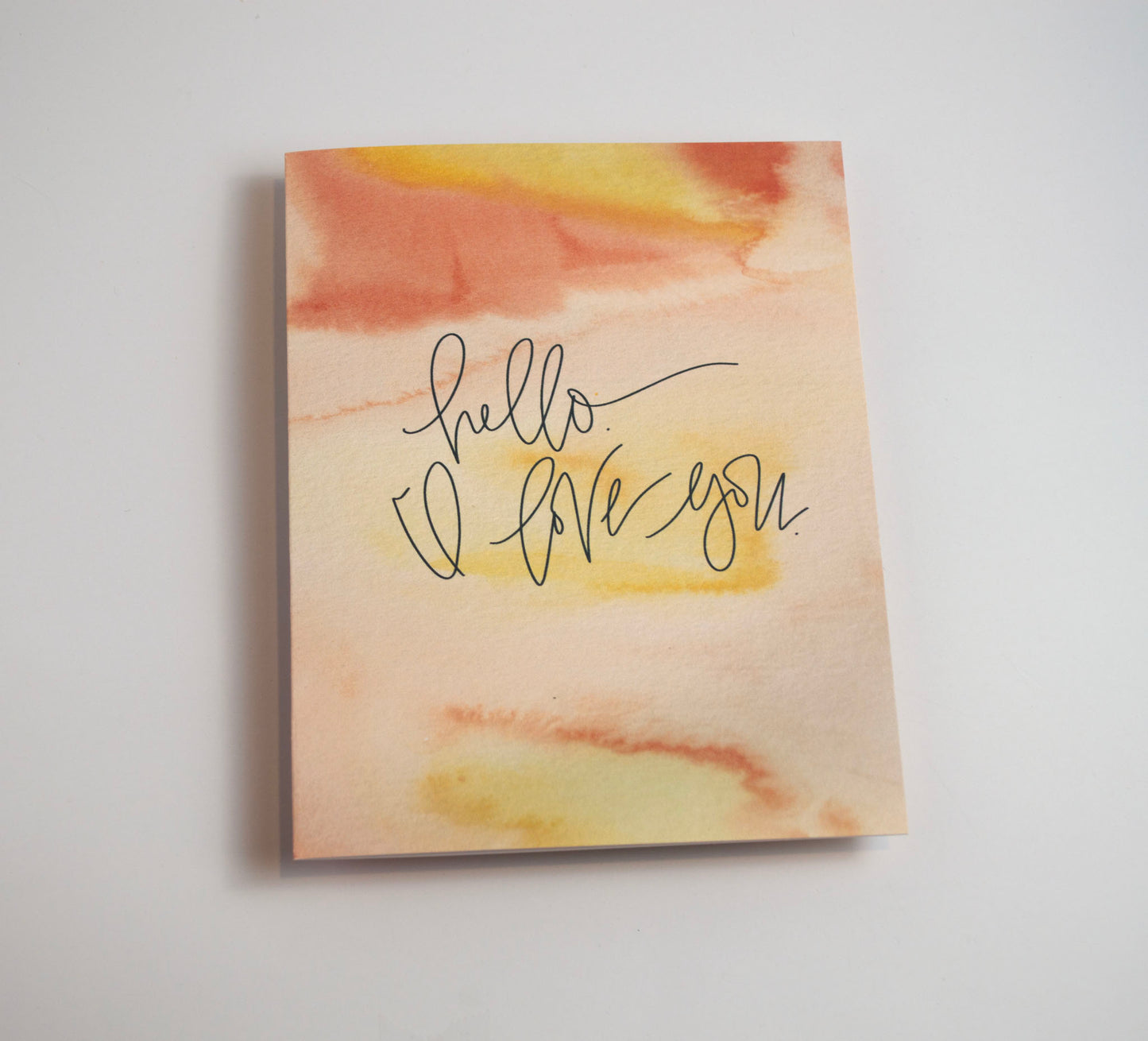 Hello I Love You - Watercolor Card