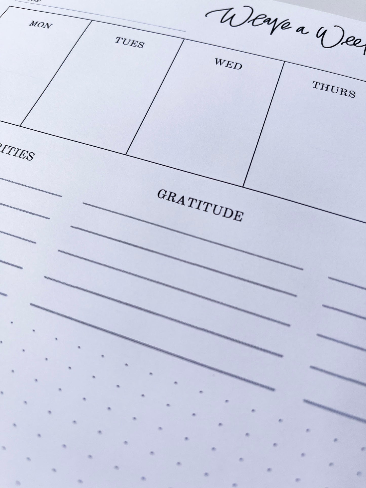 Weave a Week You Love- Weekly Planning Notepad