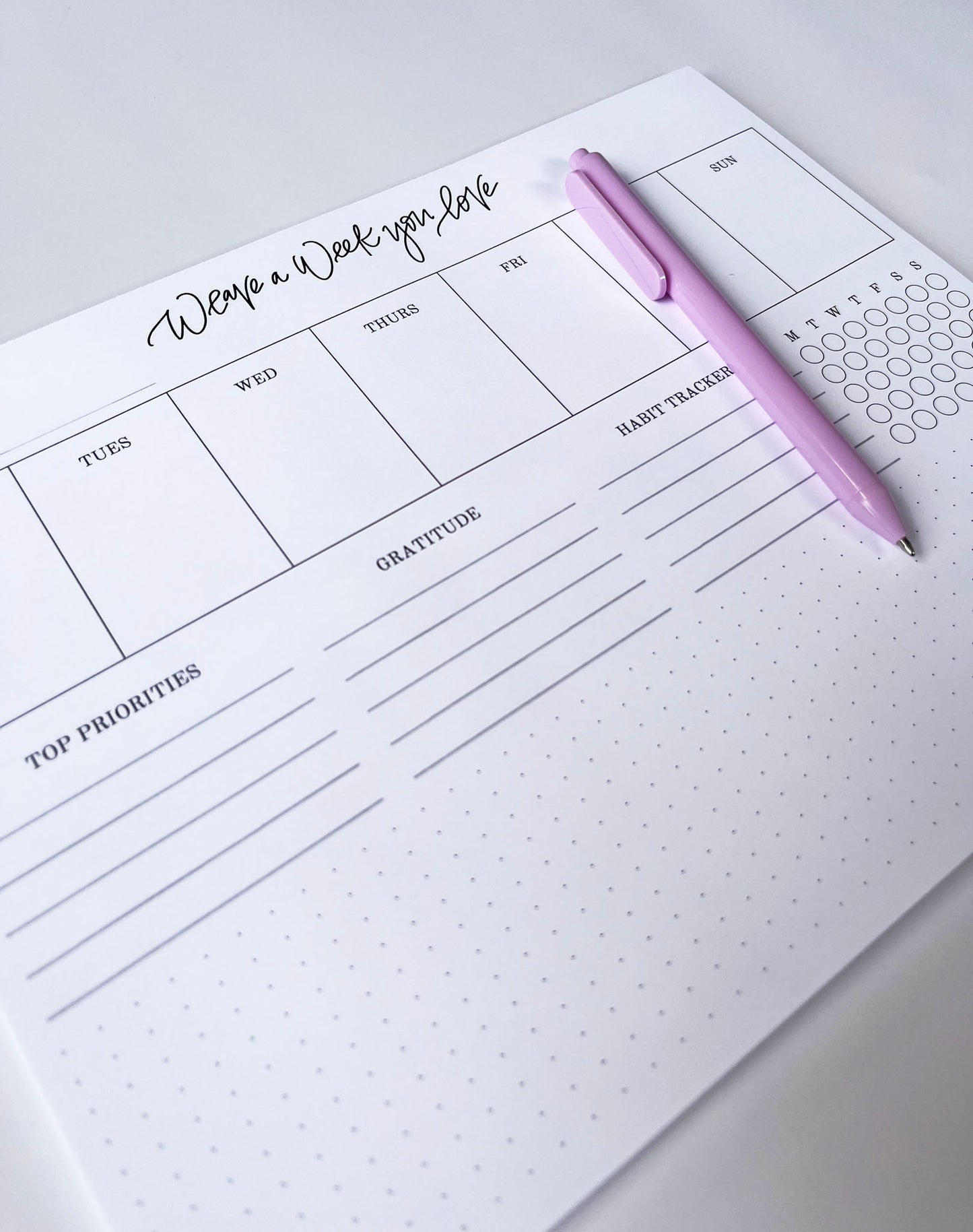 Weave a Week You Love- Weekly Planning Notepad