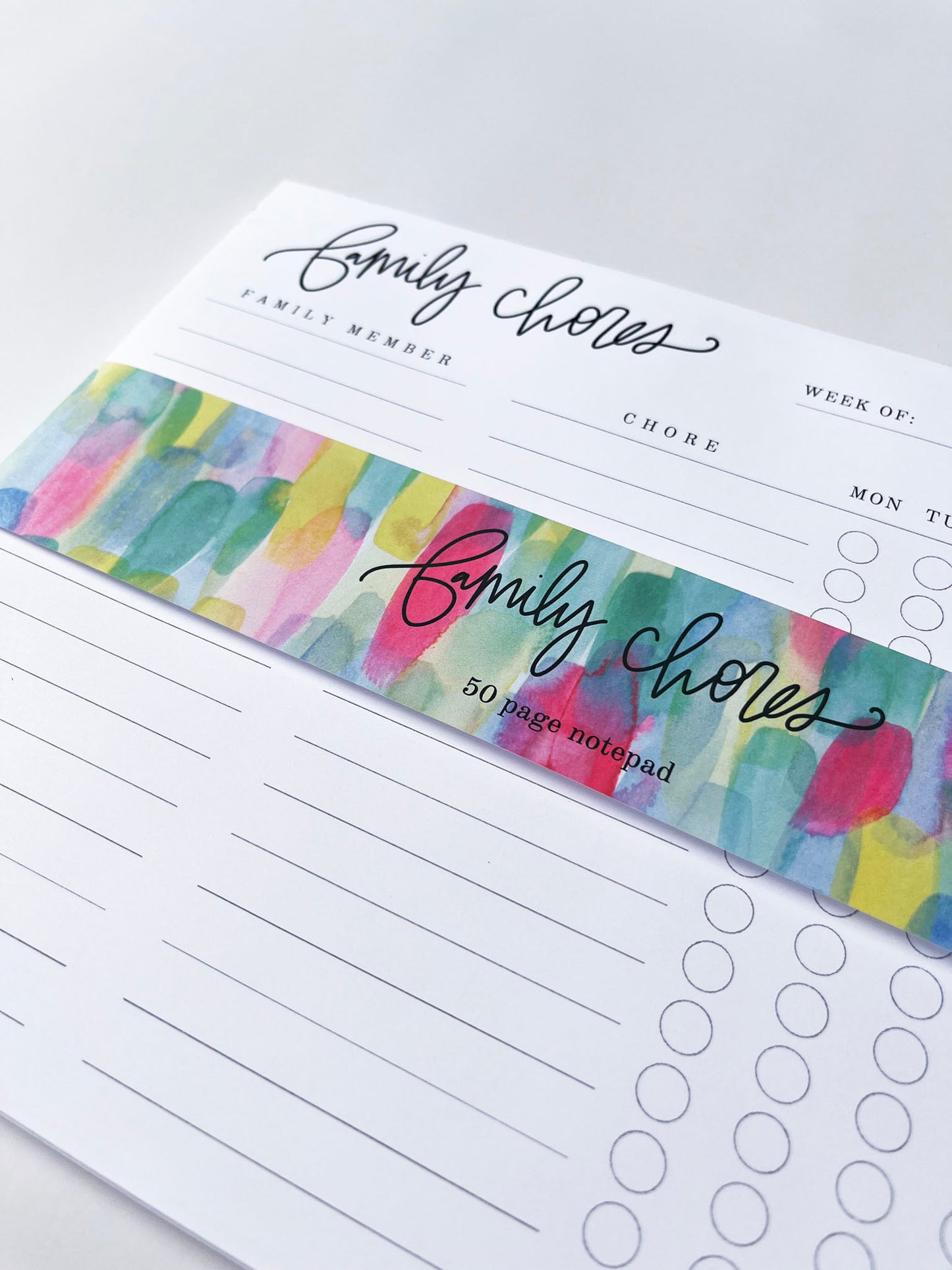 Family Chores- Family Organizational Notepad