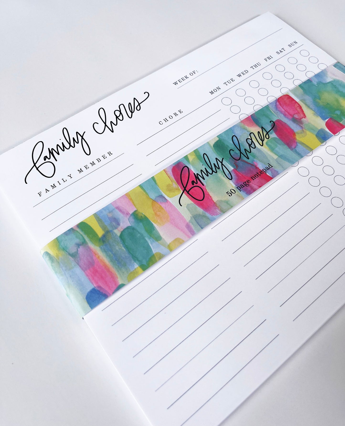 Family Chores- Family Organizational Notepad