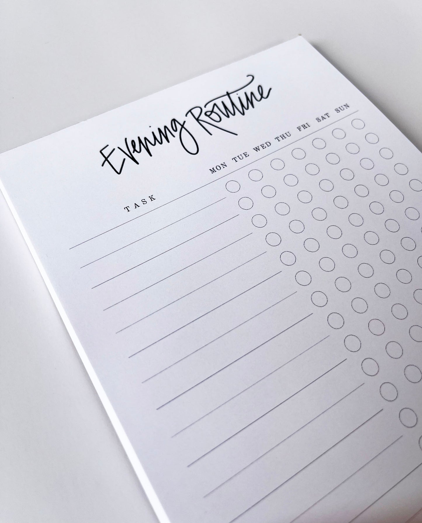 Evening Routine- Habit Tracking Notepad