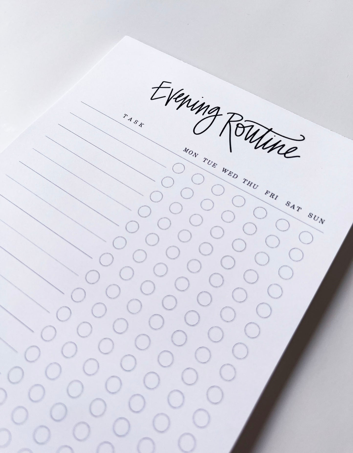 Evening Routine- Habit Tracking Notepad