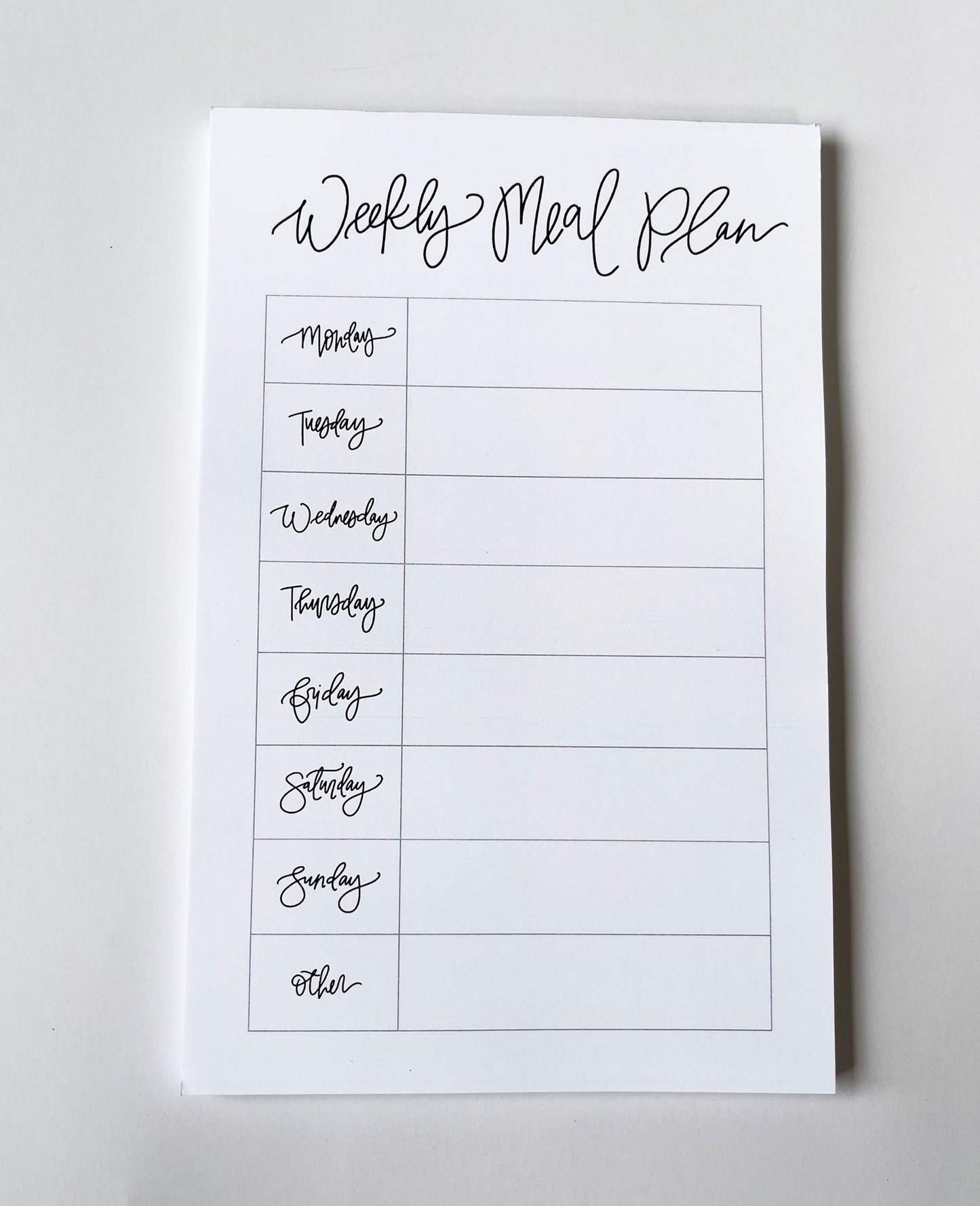 Weekly Meal Plan- Meal Planning Notepad