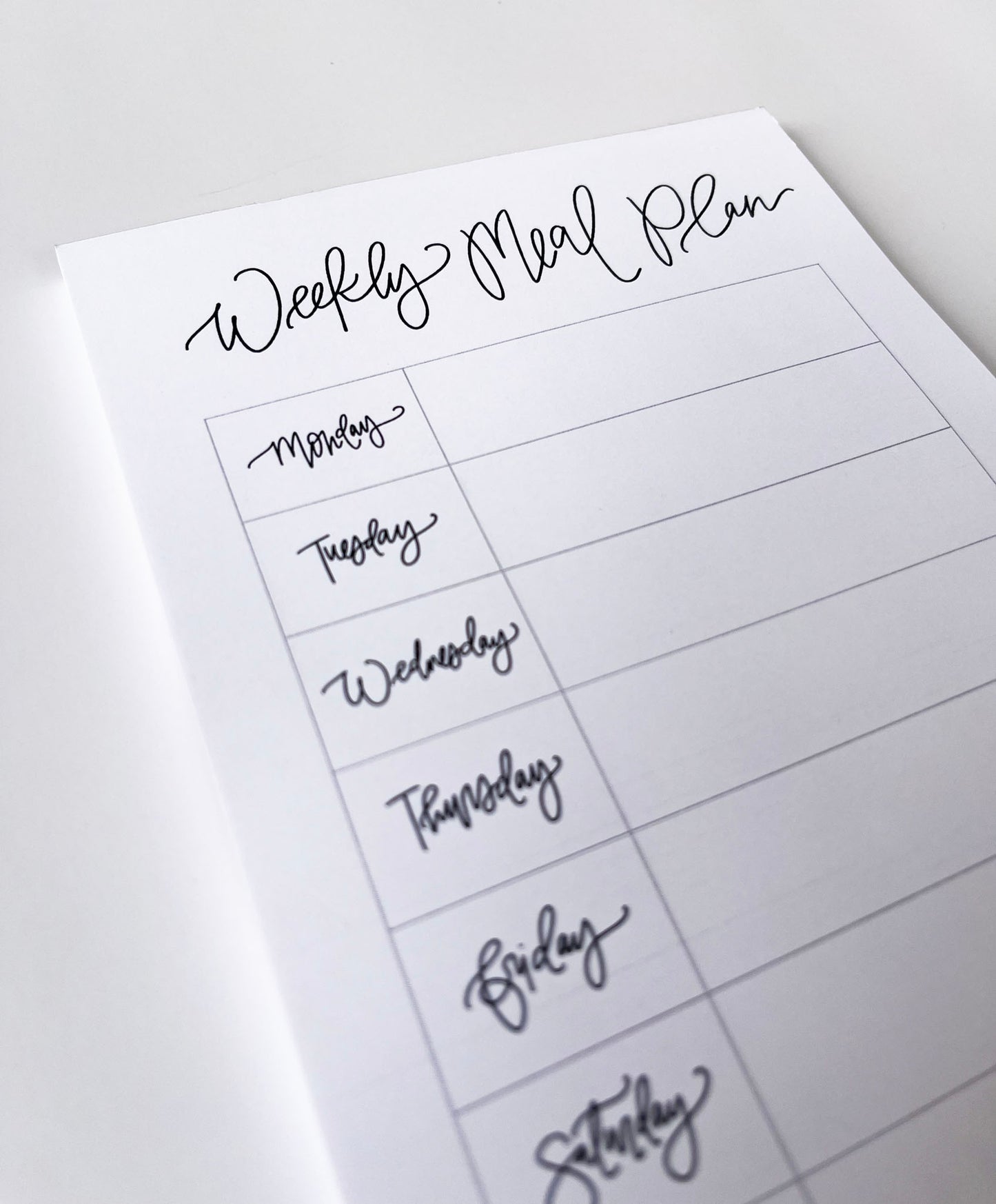 Weekly Meal Plan- Meal Planning Notepad