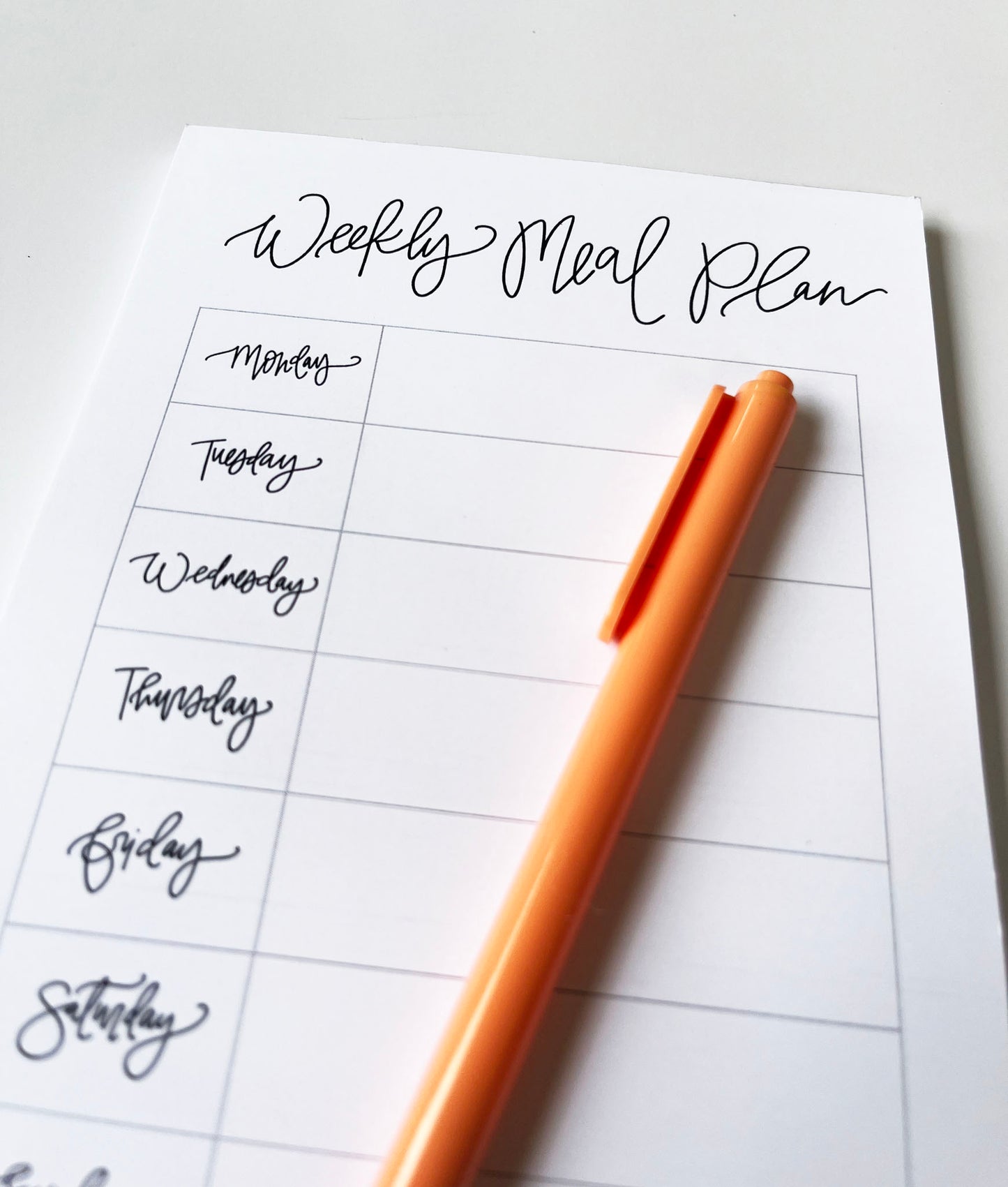 Weekly Meal Plan- Meal Planning Notepad