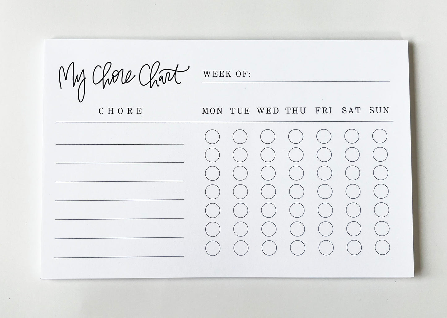 My Chore Chart- Kids' Organizational Notepad