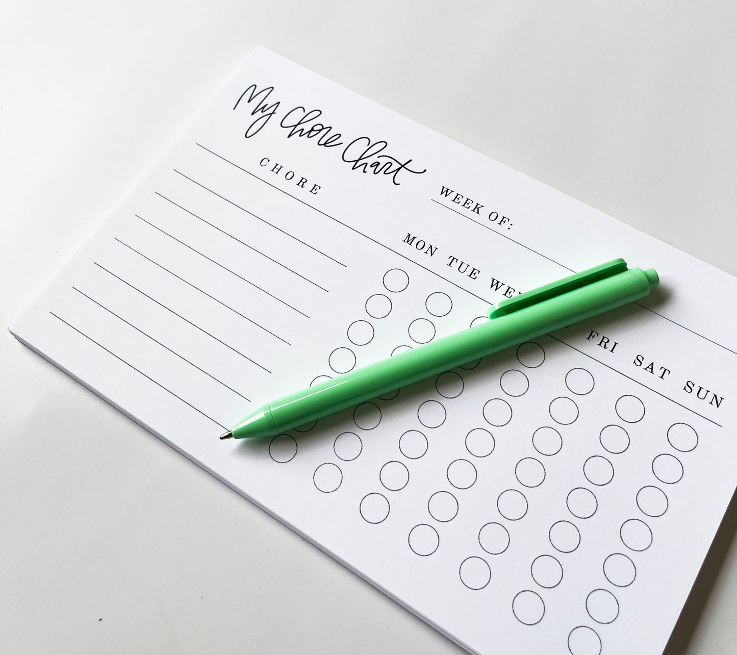 My Chore Chart- Kids' Organizational Notepad