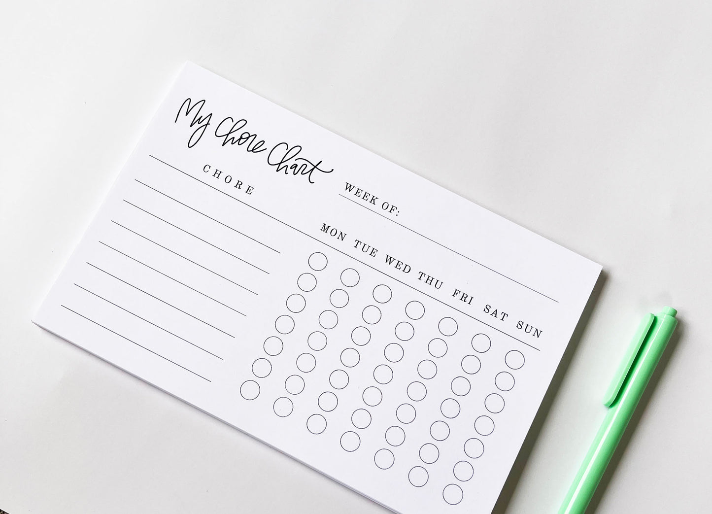 My Chore Chart- Kids' Organizational Notepad