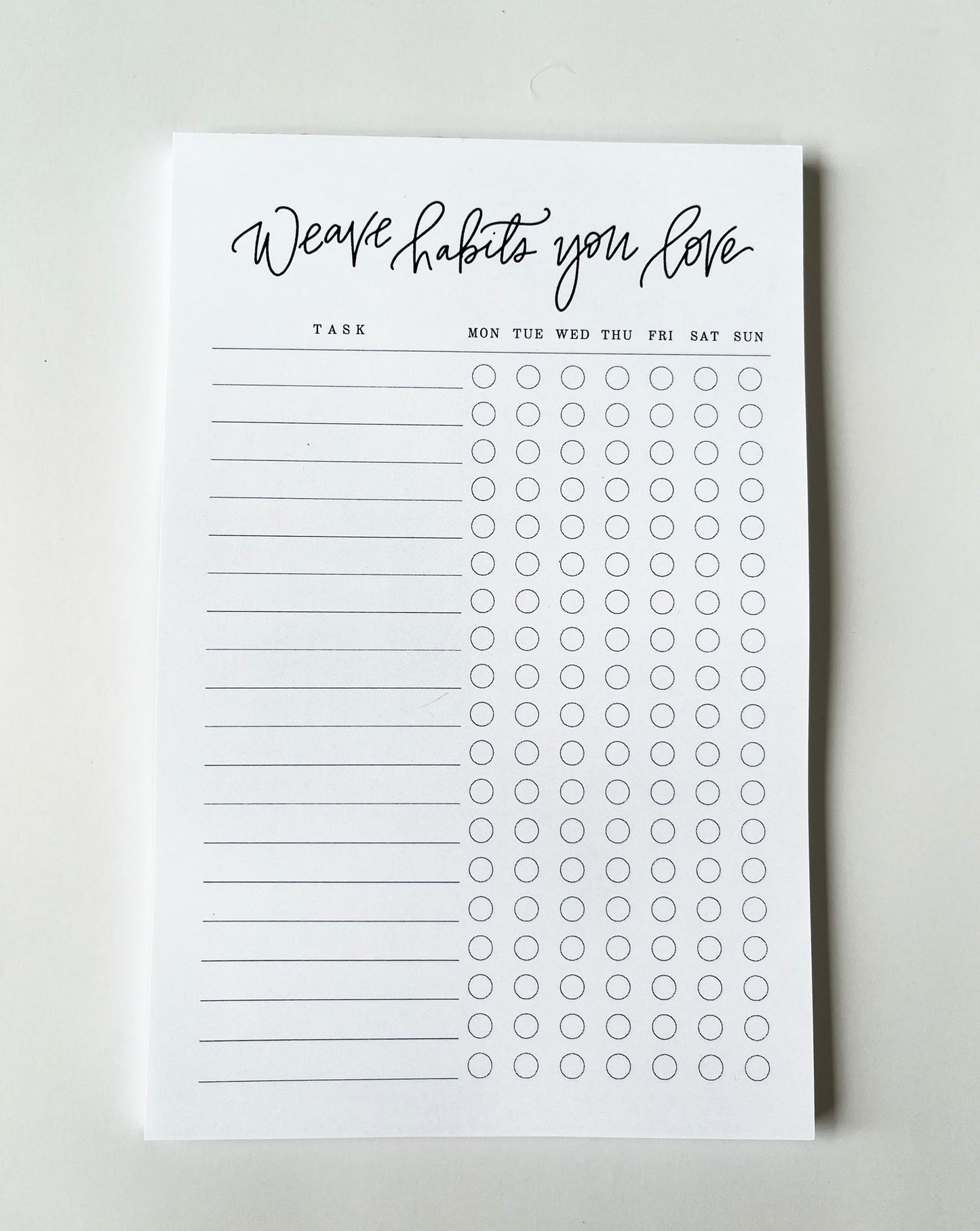 Weave Habits You Love- Habit Tracking Notepad