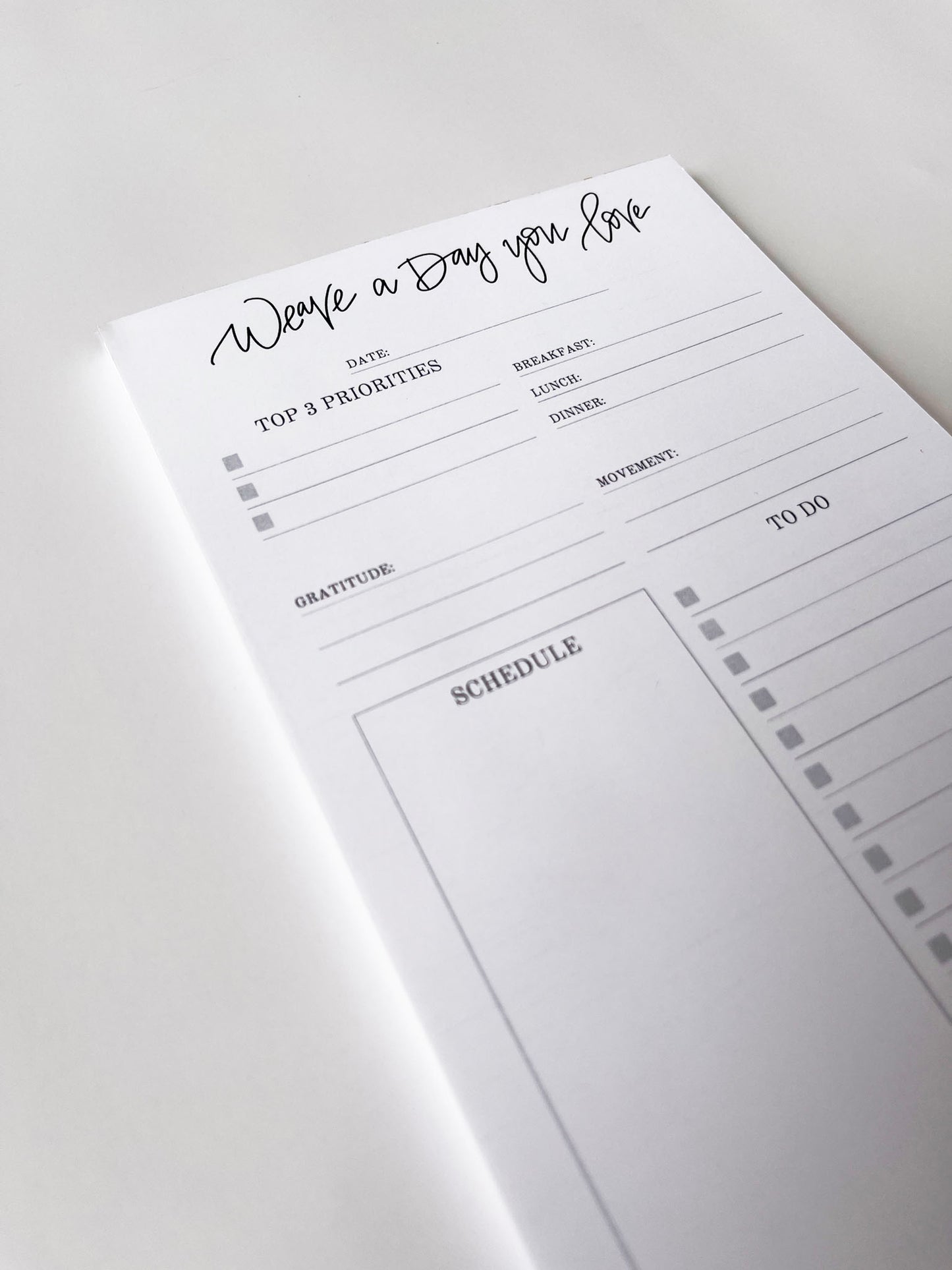 Weave a Day You Love- Daily Planning Notepad