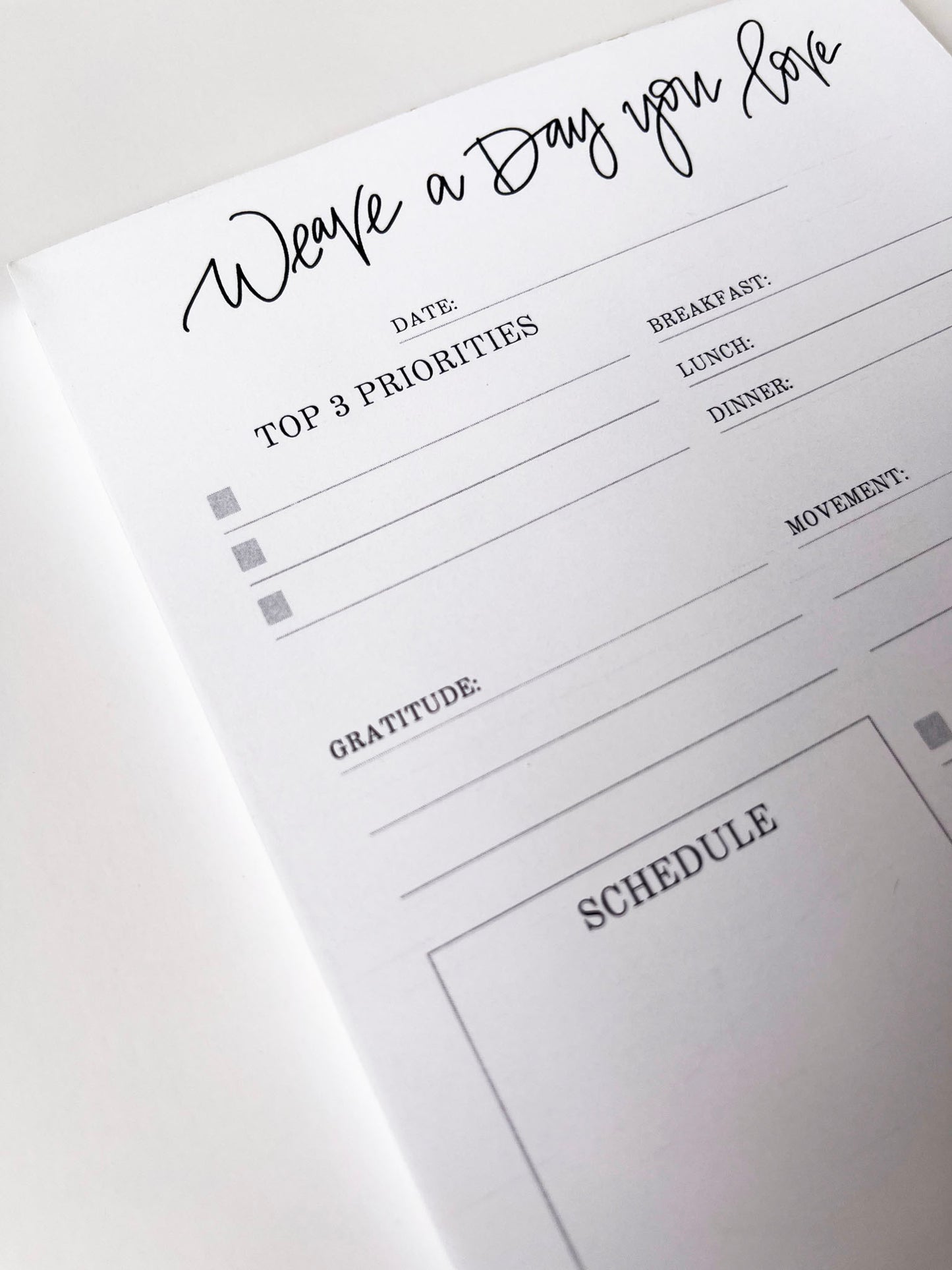 Weave a Day You Love- Daily Planning Notepad