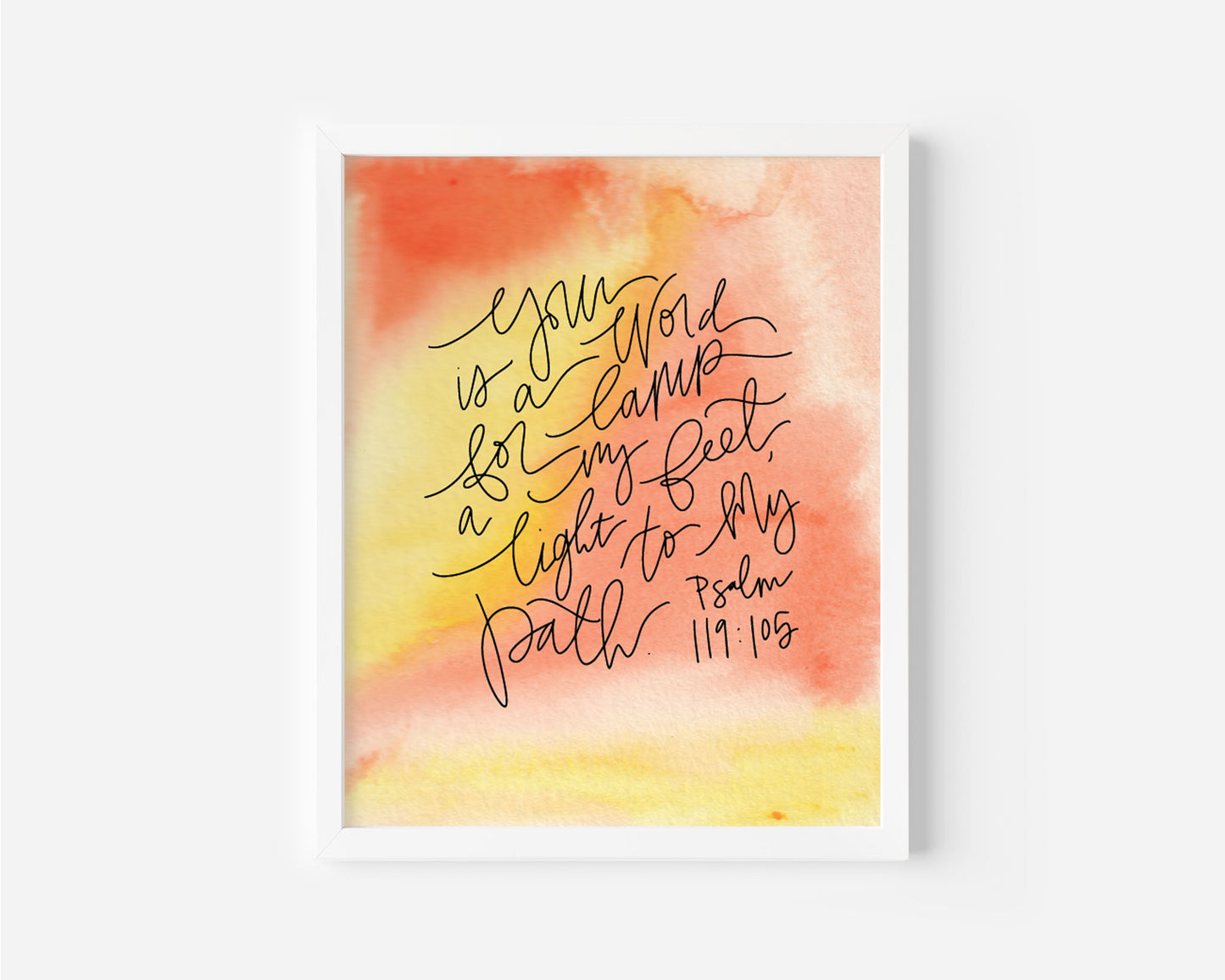 Psalm 119:105 - Watercolor Art Print