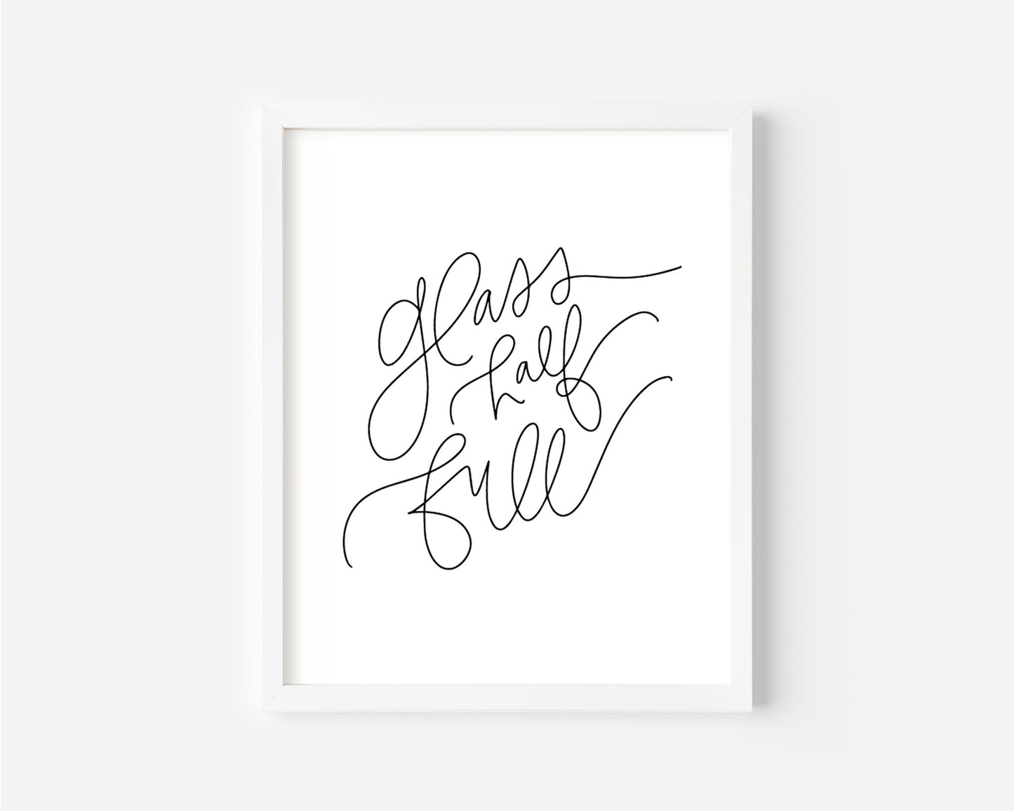 Glass Half Full- Black & White Art Print