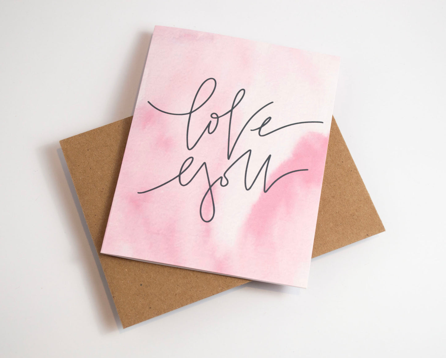 Love You - Watercolor Card