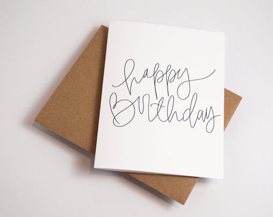 Happy Birthday - Black & White Card