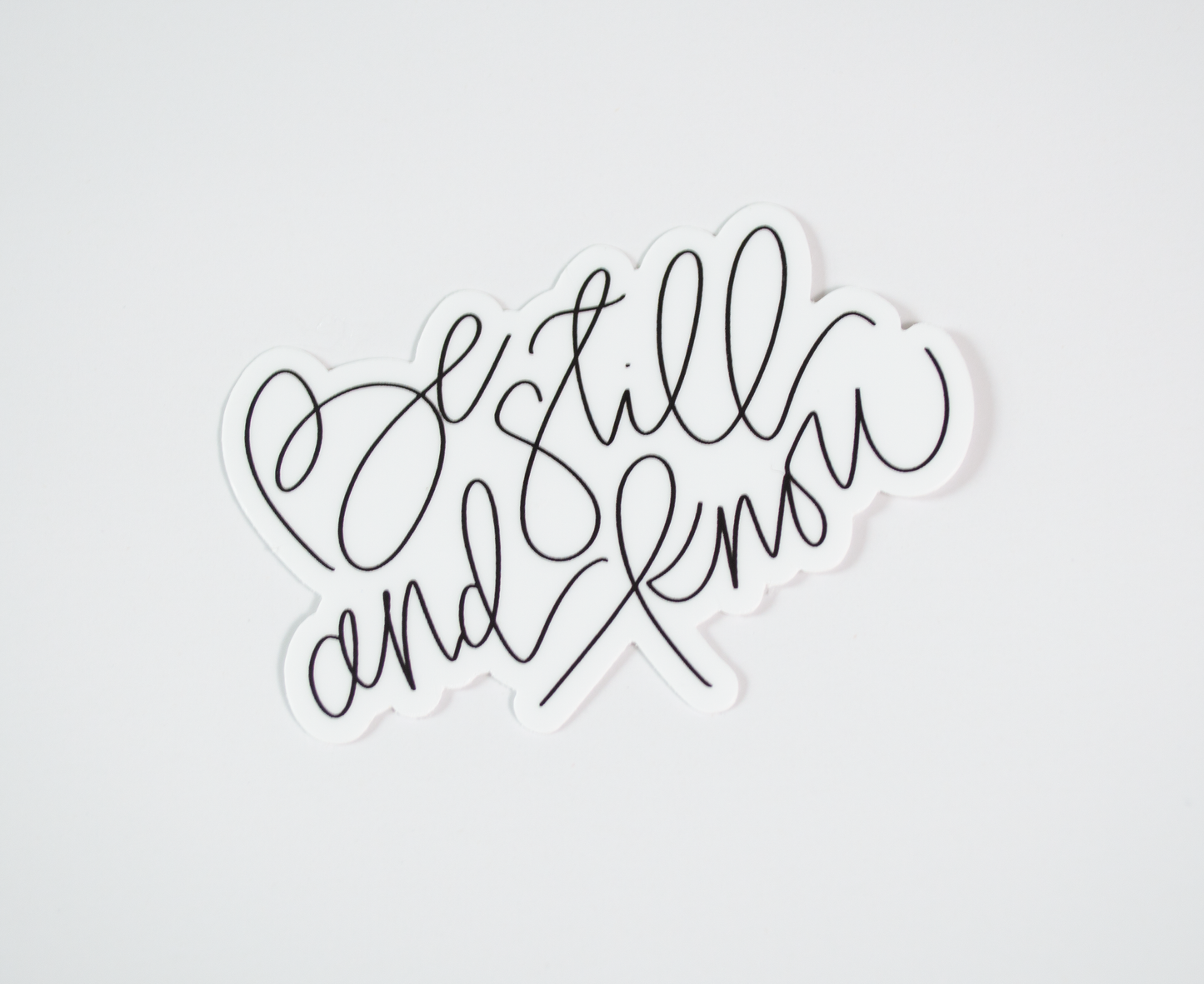 Be Still & Know - Black & White Sticker