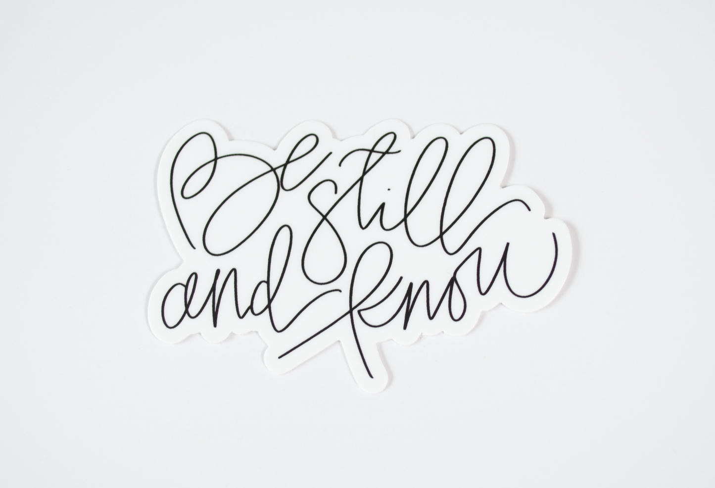 Be Still & Know - Black & White Sticker