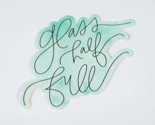 Glass Half Full - Watercolor Sticker