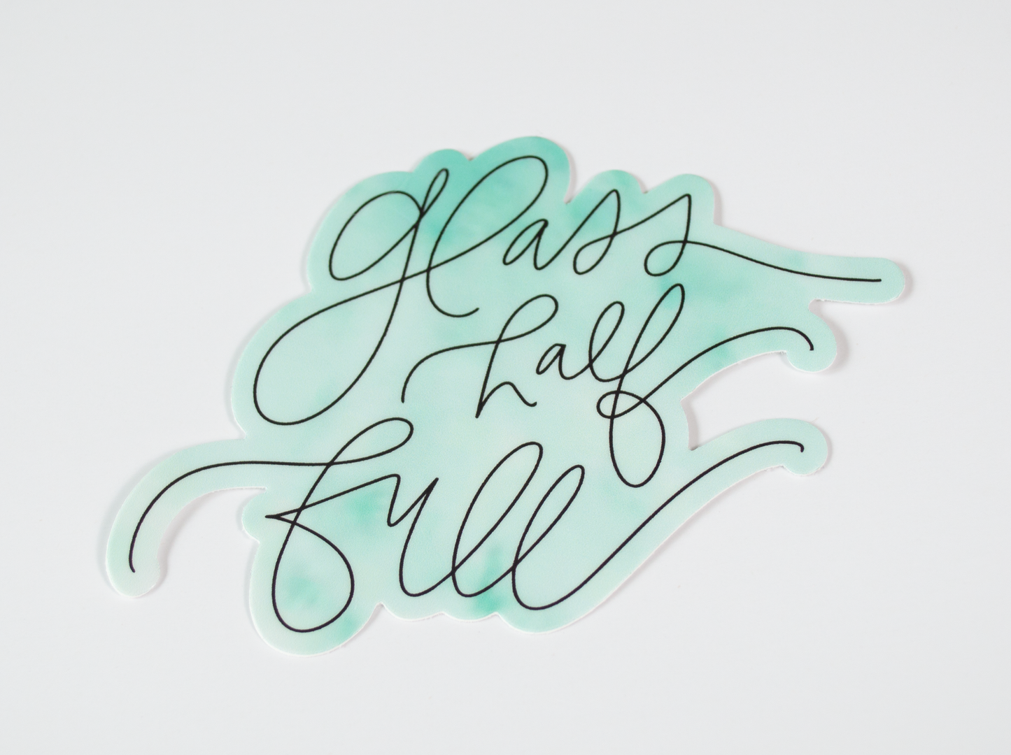Glass Half Full - Watercolor Sticker