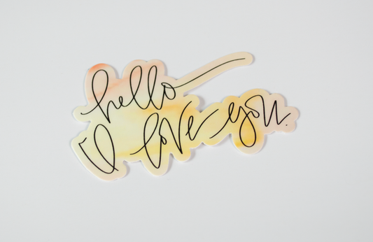 Hello I Love You - Watercolor Sticker