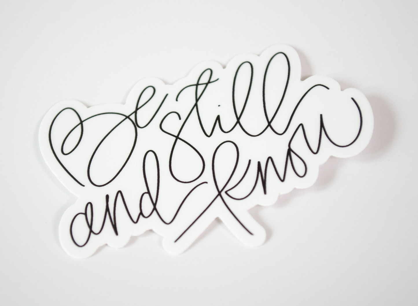 Be Still & Know - Black & White Sticker