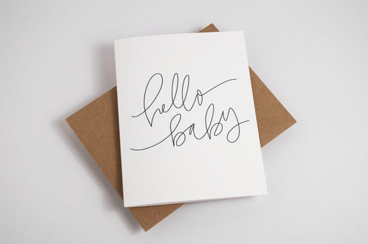 Hello Baby - Black & White Card