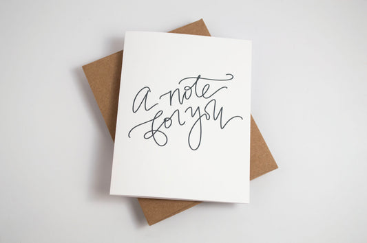 A Note for You - Black & White Card