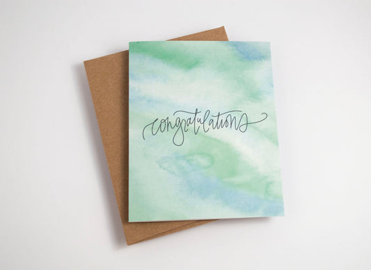 Congratulations - Watercolor Card