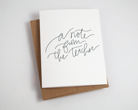 A Note From the Teacher - Black & White 10 Pack of Cards