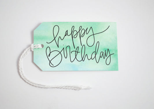 Happy Birthday - Watercolor Gift Tags