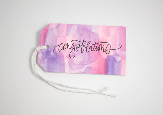 Congratulations - Watercolor Gift Tags