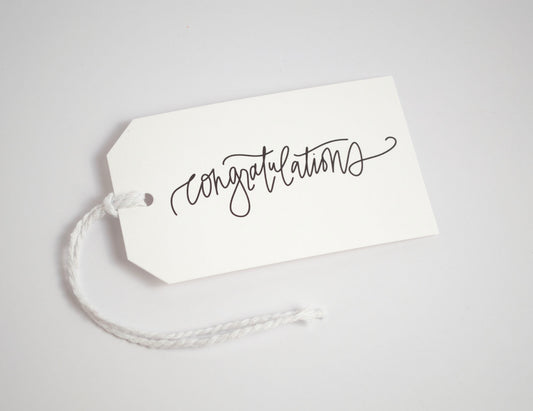 Congratulations - Black & White Gift Tags