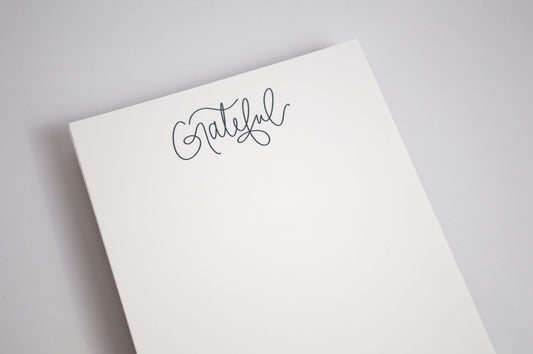 Grateful - Black & White Notepad