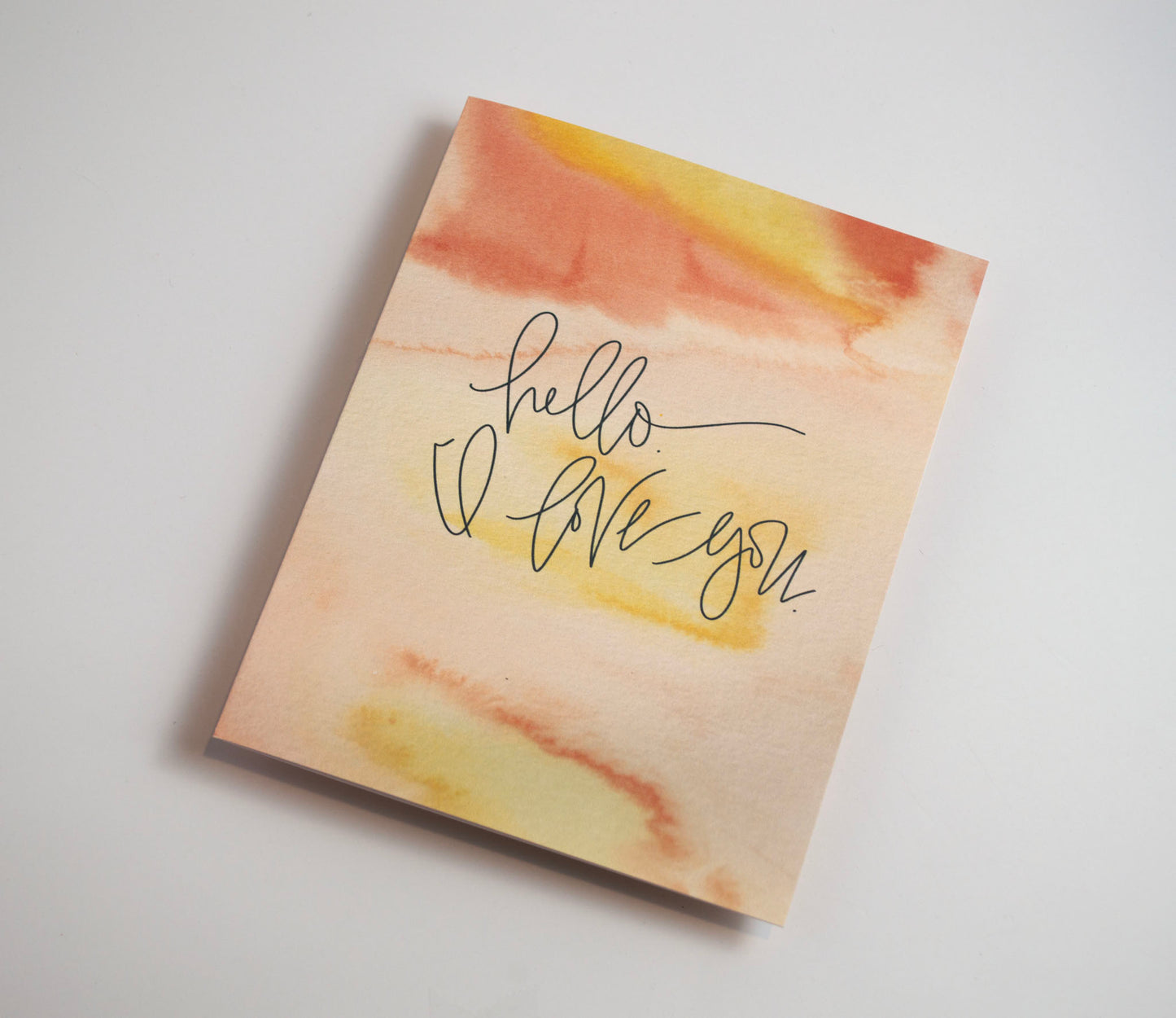 Hello I Love You - Watercolor Card