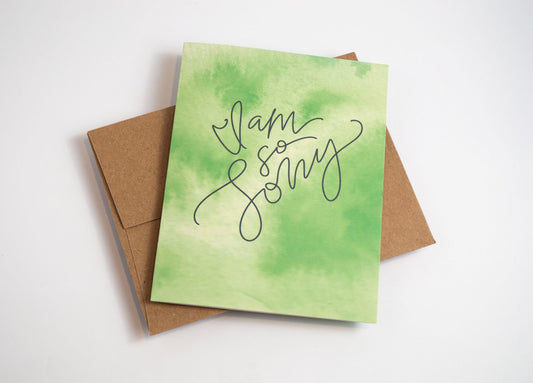 I Am So Sorry - Watercolor Card