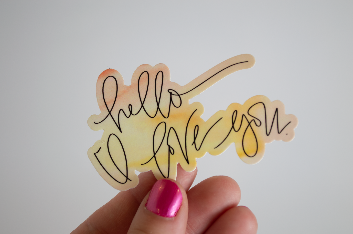 Hello I Love You - Watercolor Sticker