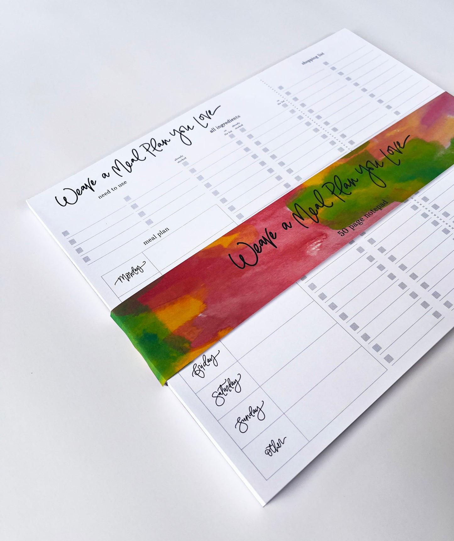 Weave a Meal Plan You Love- Meal Planning Notepad