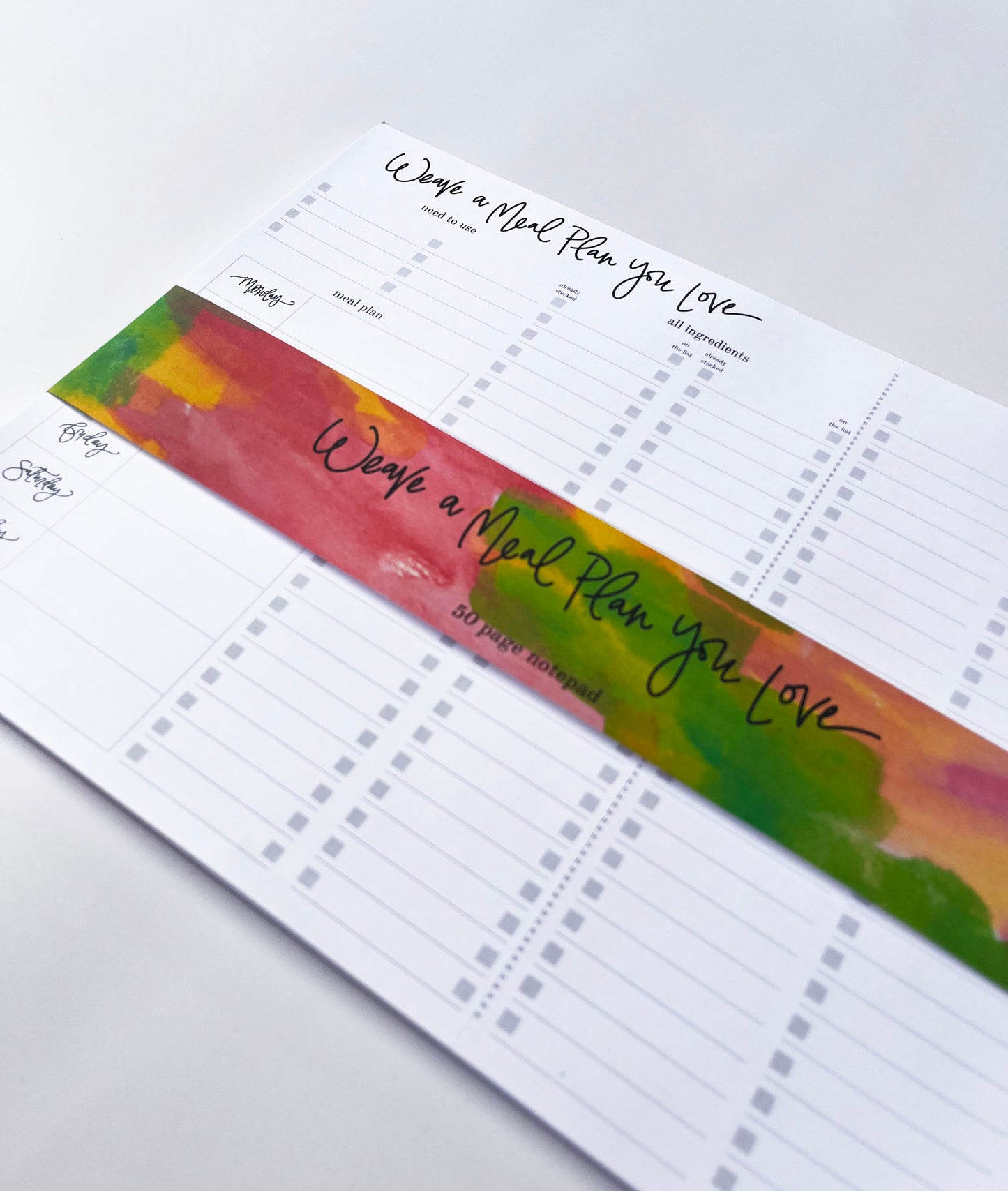 Weave a Meal Plan You Love- Meal Planning Notepad