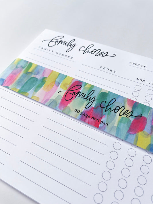 Family Chores- Family Organizational Notepad