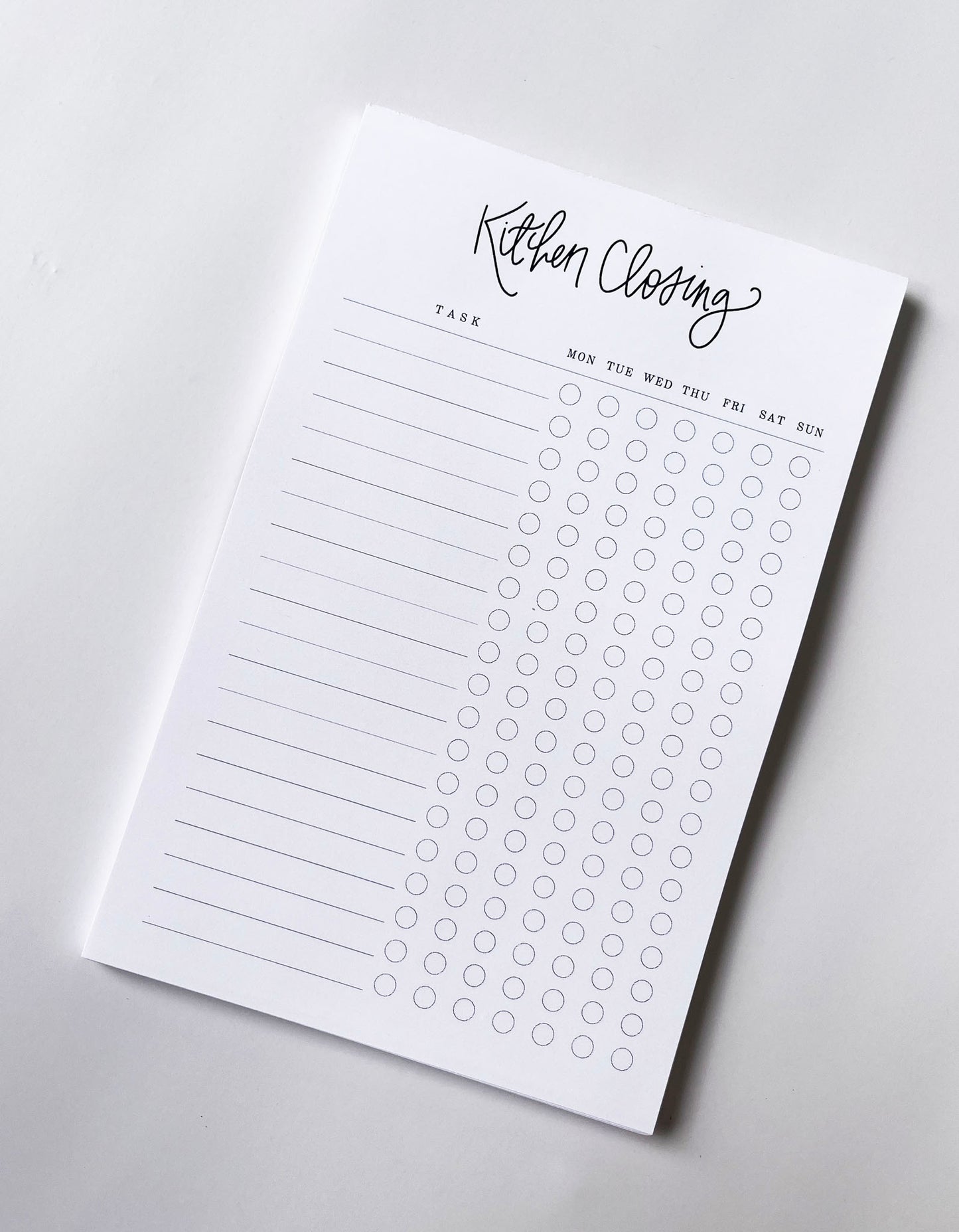 Kitchen Closing- Habit Tracking Notepad